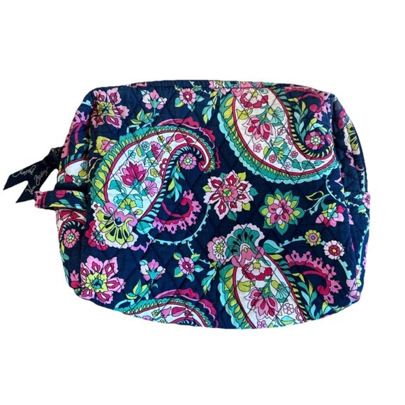 Vera Bradley Retired Petal Paisley Zippered Cosmetic Bag 9" x 6” Retired - Picture 1 of 10